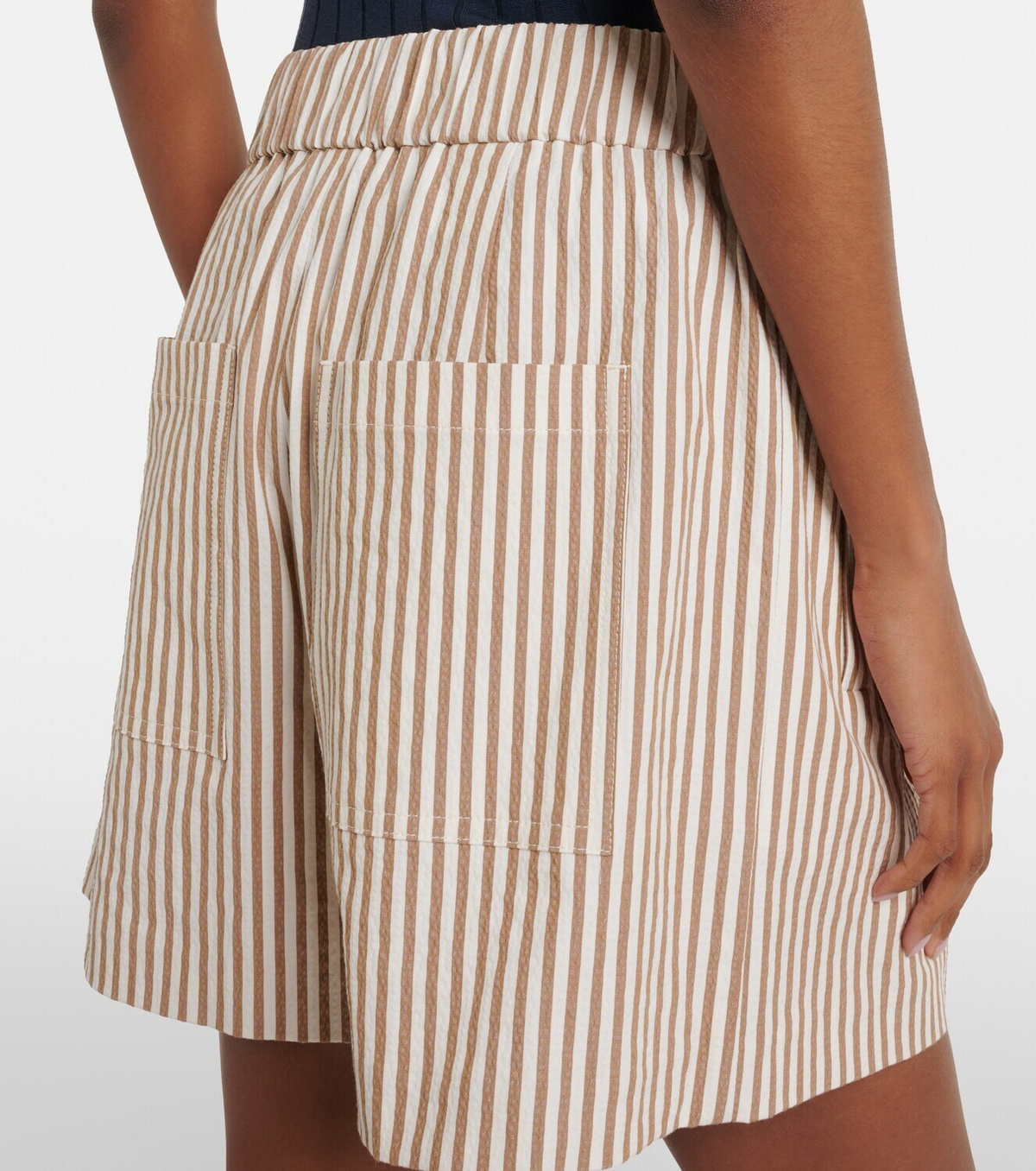 Brunello Cucinelli Striped cotton-blend shorts
