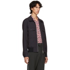 PS by Paul Smith Blue and Black Check Bomber Jacket