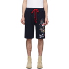 Greg Lauren Navy Paul and Shark Edition Patches Shorts