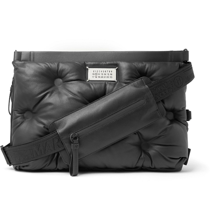 Photo: Maison Margiela - Logo-Appliquéd Quilted Leather Messenger Bag - Black