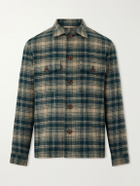 Hartford - Checked Wool-Blend Overshirt - Green