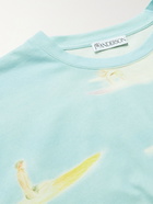 JW Anderson - Logo-Embroidered Printed Cotton-Jersey T-Shirt - Blue