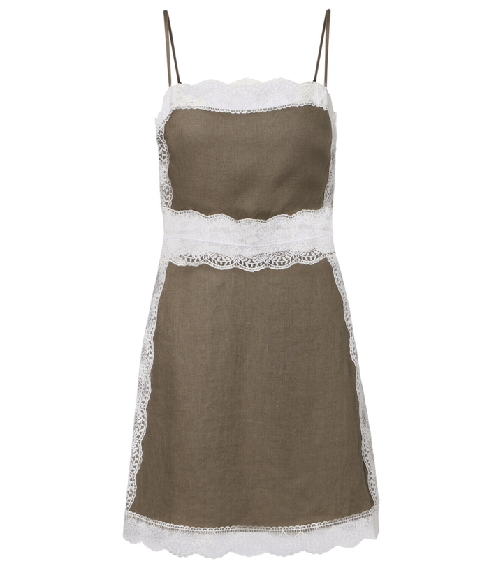 Photo: Staud Amalina lace-trimmed linen minidress
