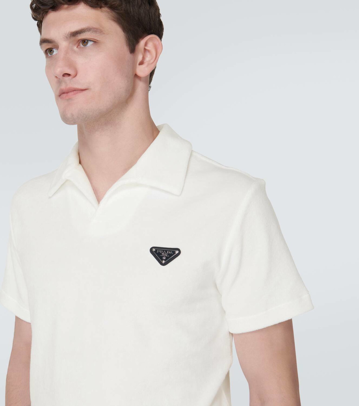 Prada Logo-embellished terry polo shirt Prada