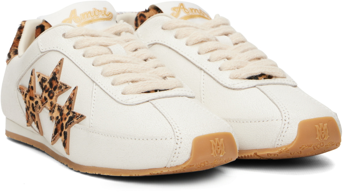 AMIRI Off-White Leopard Pacific Flat Sneakers
