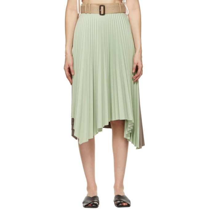 Andersson Bell Green and Brown Joanna 50/50 Pleats Skirt Andersson Bell