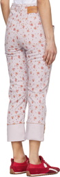 GANNI Pink Printed Capri Slim Jeans