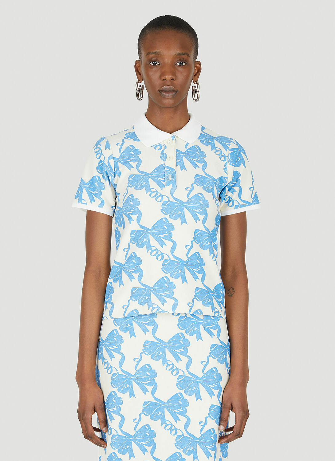 Maisie Wilen Au Fait Ribbon Print Polo Shirt