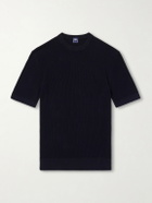 FEDELI - Ribbed Cotton T-Shirt - Blue