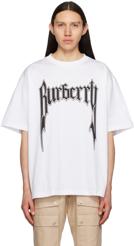 Photo: Burberry White Printed T-Shirt