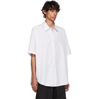 N.Hoolywood White Poplin Short Sleeve Shirt