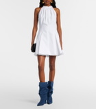 Balmain Ruched cotton poplin minidress