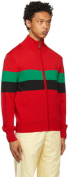 Wales Bonner Red Saint Jones Zip-Up Sweater