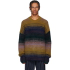 Acne Studios Yellow and Mulitcolor Nosti Stripe Crewneck Sweater