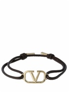 VALENTINO GARAVANI - V Logo Leather Sliding Bracelet