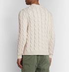Alanui - Cable-Knit Cotton-Blend Sweater - Neutrals