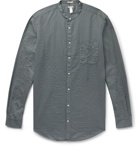 Massimo Alba - Grandad-Collar Cotton-Seersucker Shirt - Gray