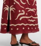 Cala de la Cruz Leda printed halterneck linen maxi dress