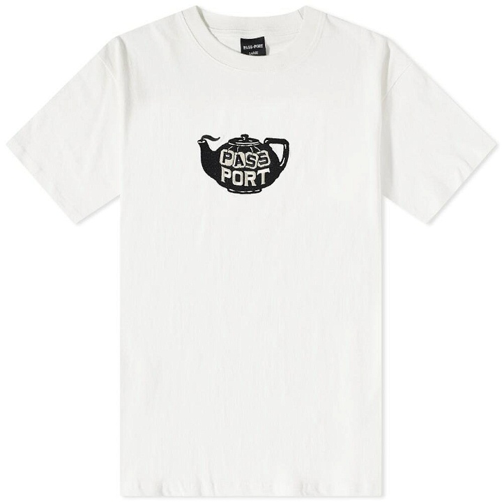Photo: Pass~Port Men's Tea~Pot Embroidery T-Shirt in White