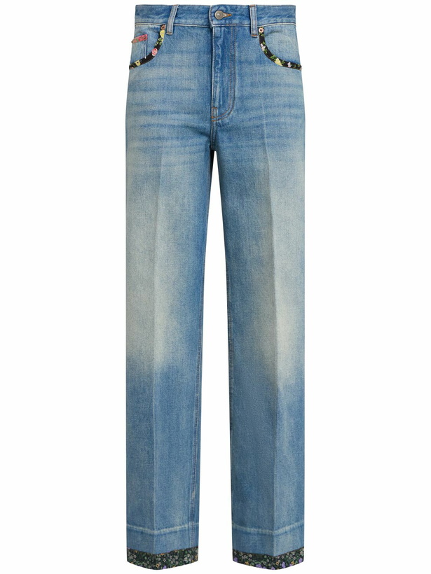 Photo: VALENTINO High Rise Viscose Straight Jeans