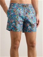 Etro - Straight-Leg Mid-Length Floral-Print Shell Swim Shorts - Blue