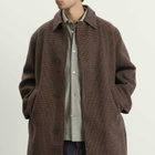 Universal Works Men's Wool Tweed Mix Stan Coat in Navy/Brown