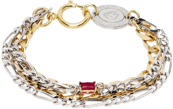 Photo: IN GOLD WE TRUST PARIS SSENSE Exclusive Silver & Gold Curb Chain Bracelet