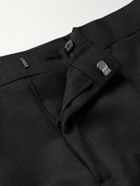 Caruso - Tapered Pleated Wool Trousers - Black