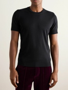 TOM FORD - Placed Rib Slim-Fit Lyocell and Cotton-Blend T-Shirt - Black