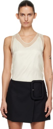 AMI Paris Off-White Sheer Silk Tank Top