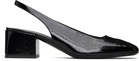 Courrèges Black AC Vinyl Slingback Heels