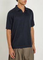 Herno Derby Knit Cotton Polo top Navy