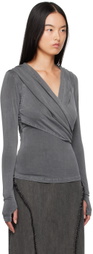 HYEIN SEO Gray Hooded Long Sleeve T-Shirt