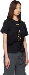 Collina Strada Black Organic Cotton Mini Tosh T-shirt