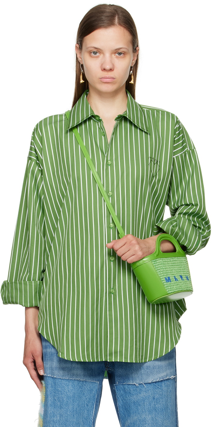 Marni Green & White Striped Shirt Marni