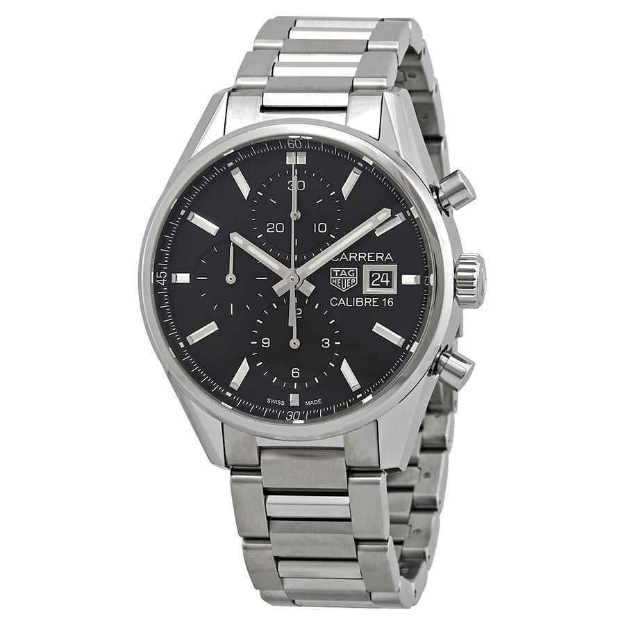 Tag Heuer Carrera Chronograph Automatic Black Dial Mens Watch CBK2110.BA0715