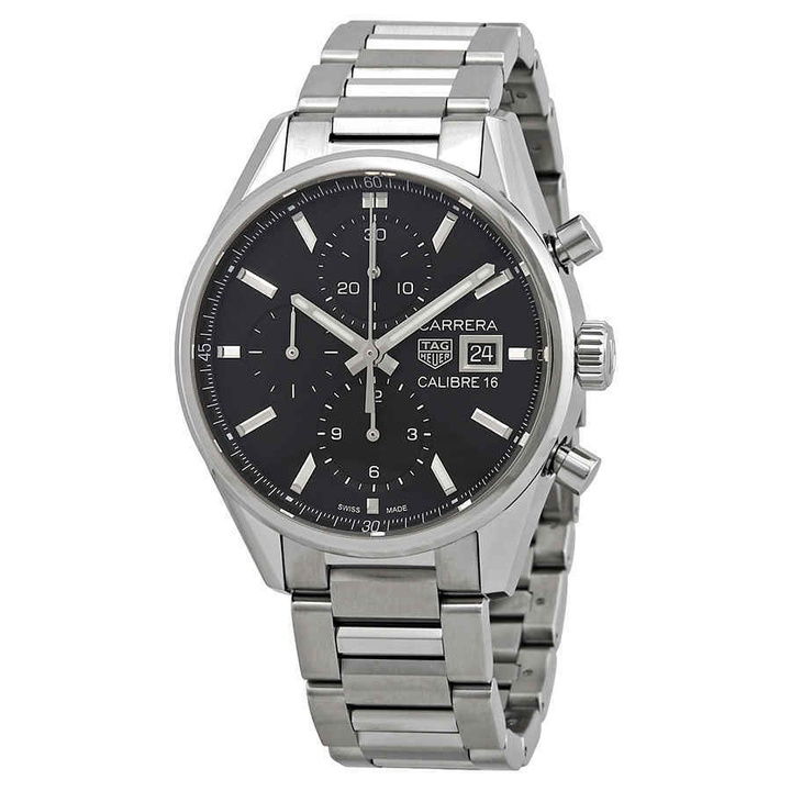 Photo: Tag Heuer Carrera Chronograph Automatic Black Dial Mens Watch CBK2110.BA0715