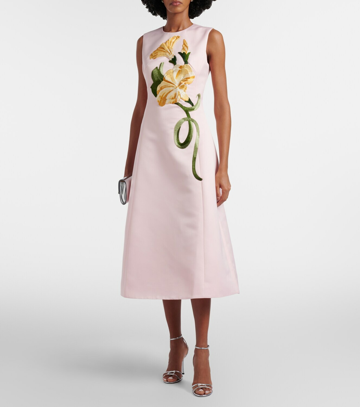 Leo Lin Floral-appliqué cocktail dress