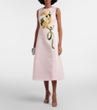Leo Lin Floral-appliqué cocktail dress
