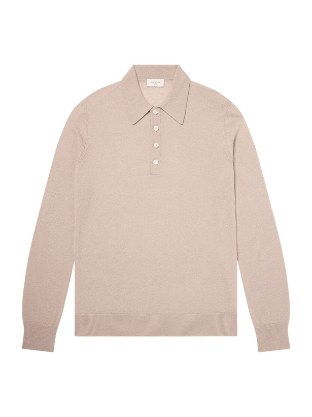 Photo: PIACENZA 1733 - SIlk and Cashmere-Blend Polo Sweater - Neutrals