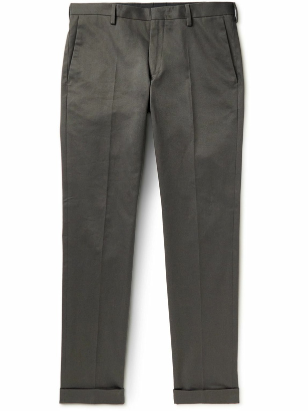 Photo: Paul Smith - Slim-Fit Cotton-Blend Twill Trousers - Gray