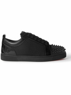 Christian Louboutin - Fun Louis Junior Studded Mesh and Leather Sneakers - Black