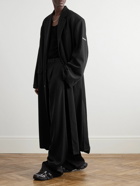 Balenciaga - Oversized Logo-Appliquéd Cotton-Drill Coat - Black