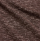 Ermenegildo Zegna - Mélange Silk and Linen-Blend Jersey T-Shirt - Brown