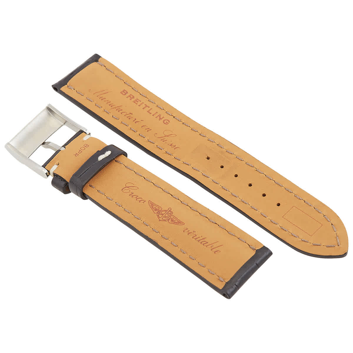 Breitling Black Strap with a Stainless Steel Tang Buckle 22-20mm