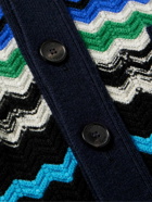 Missoni - Striped Crocheted Wool-Blend Cardigan - Black