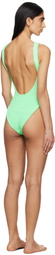 Hunza G Green Square Neck Swimsuit