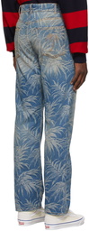 Palm Angels Blue Jacquard Jeans