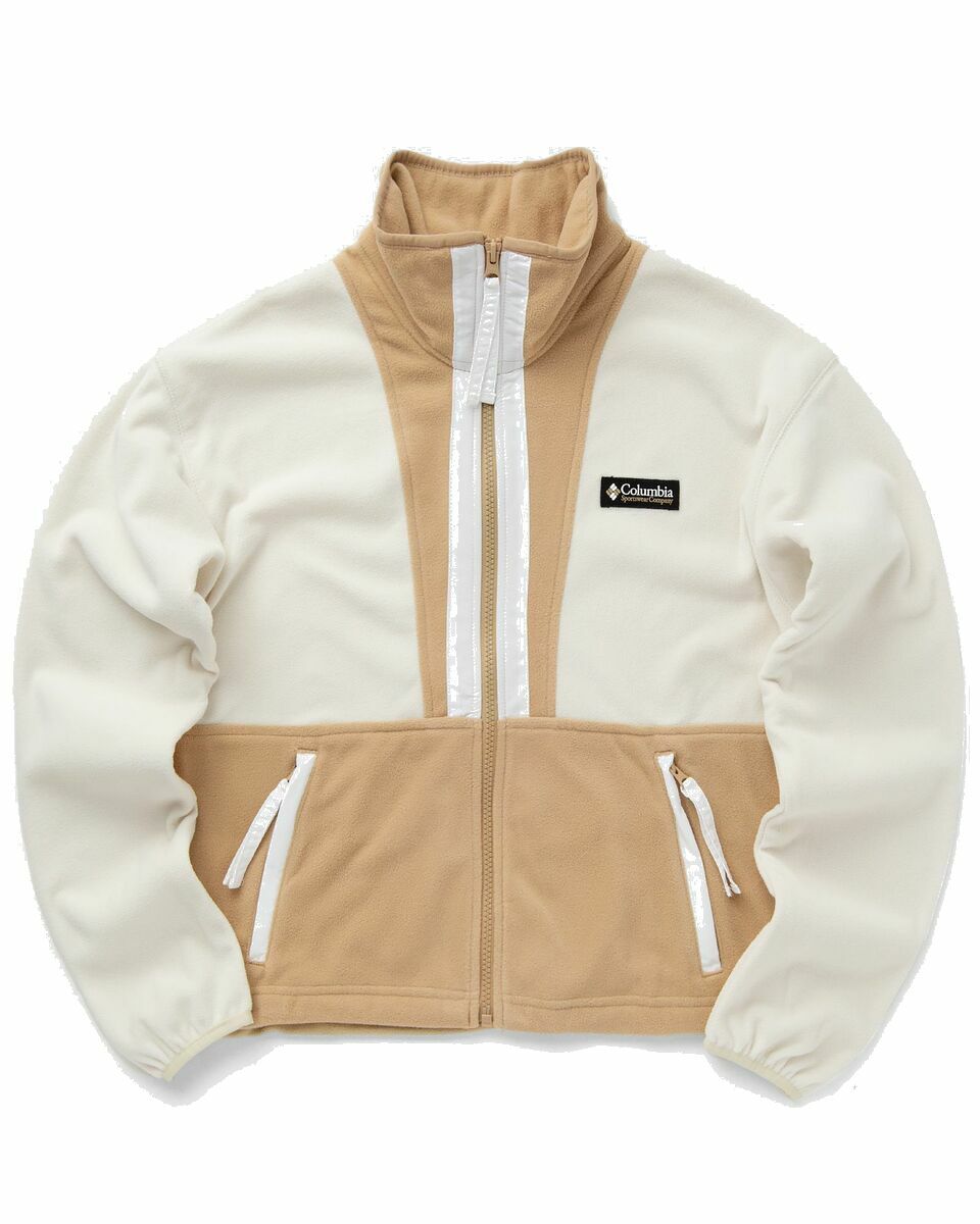 Photo: Columbia W Back Bowl Fleece White/Beige - Womens - Fleece Jackets