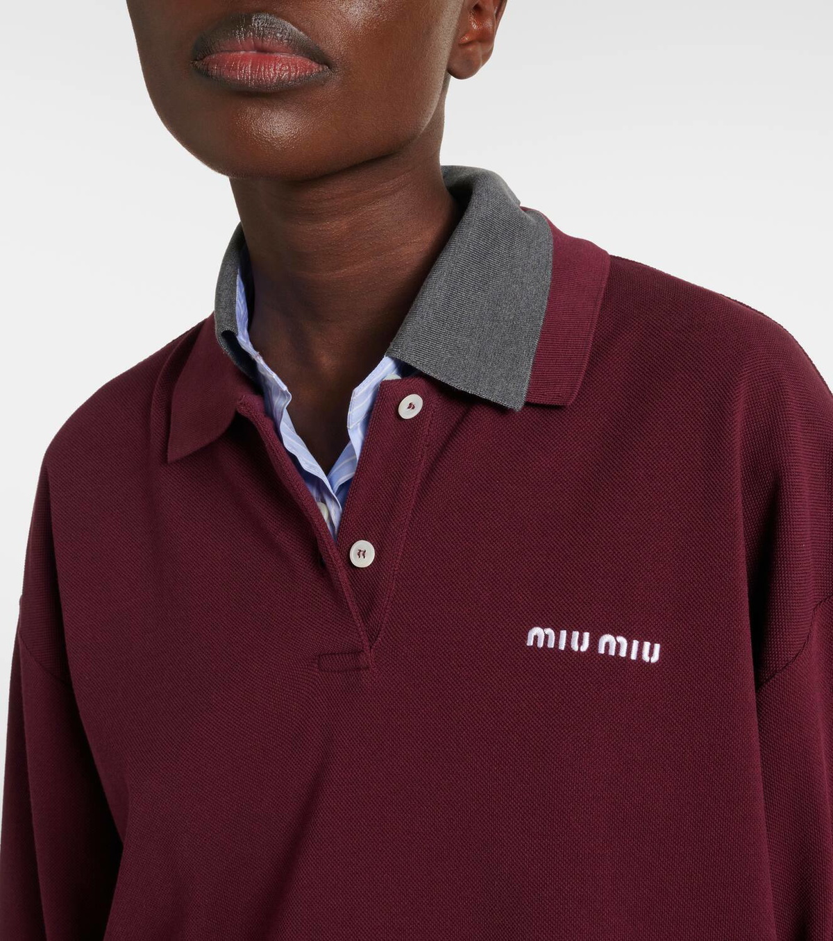 Miu Miu Logo cotton piqué polo shirt Miu Miu